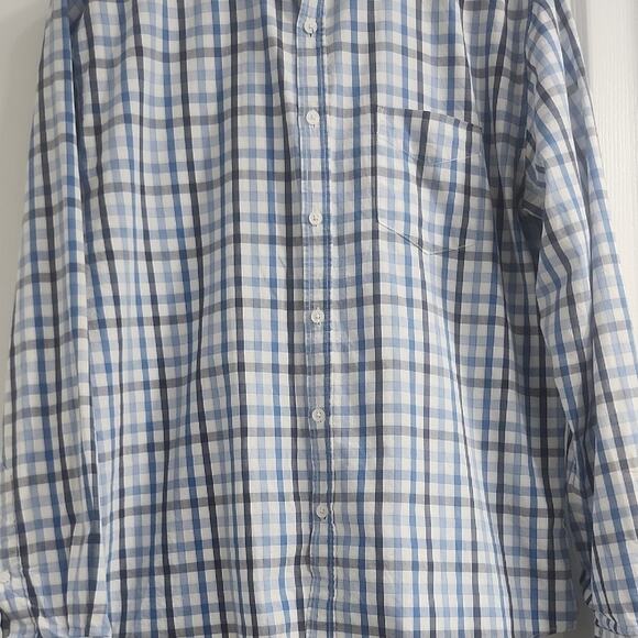 Classic Blue and White Plaid Men's Shirt - Picture 5 of 13